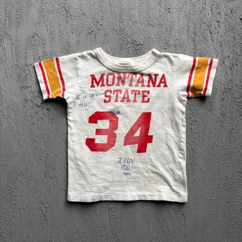 Denim Dungaree Montana State T-Shirt Small 110CM White Japan Baby Tee